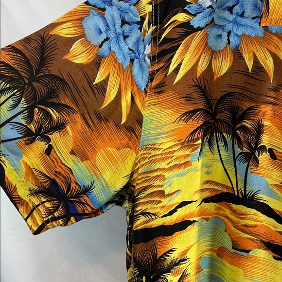 One Teaspoon Tropical Sunset Button Down Shirt - Yellow and Blue - Picture 5 of 8